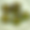 4pcs picasso cristal jaune de travertin mat or se laver rustique libellule plat pièce ronde verre tc sku-30415