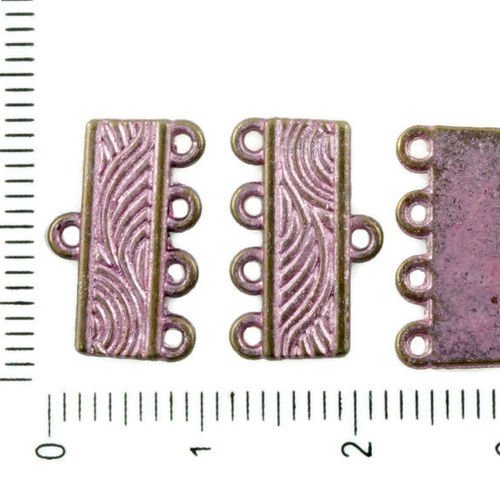 20pcs bronze antique ton rose patine de lavage multi-trous des connecteurs rectangle bars lustre pen sku-37101