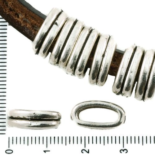 8pcs antique ton argent de liaison connecteur gros trou de bijoux conseils tchèque métal conclusions sku-37519