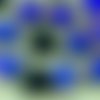 12pcs opaque jet noir métallique sliperit iris pourpre moitié à plat grand triangle focal pendentif  sku-32878