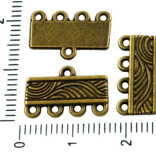 20pcs bronze antique tone multi-trous des connecteurs rectangle bars lustre pendants de boucles d'or sku-37573
