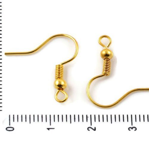50pcs tons d'or plaqué français earwire crochets de boucle d'oreille de fil en vrac crochet bijoux e sku-37771