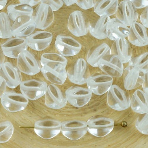 50pcs cristal clair pincée bicone à facettes entretoise de verre tchèque perles de 7 mm sku-34372