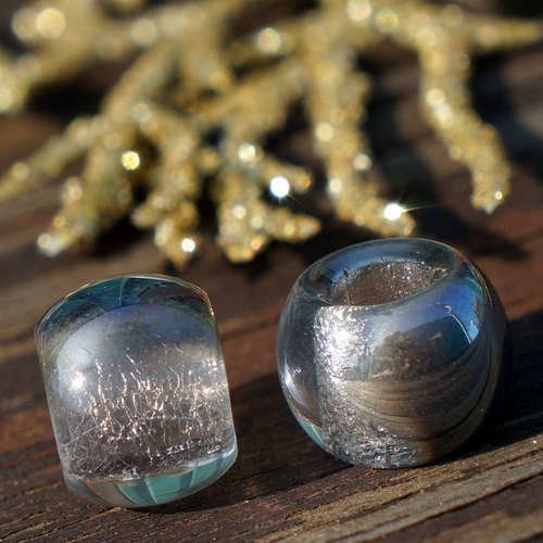 Cristal d'argent grand trou des perles de verre rond tchèque en argent des de de l'argent européen 1 sku-16385