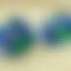 1pc cristal bleu vert or de bleuet fleurs à la main le verre tchèque bouton taille 8 18mm sku-30764