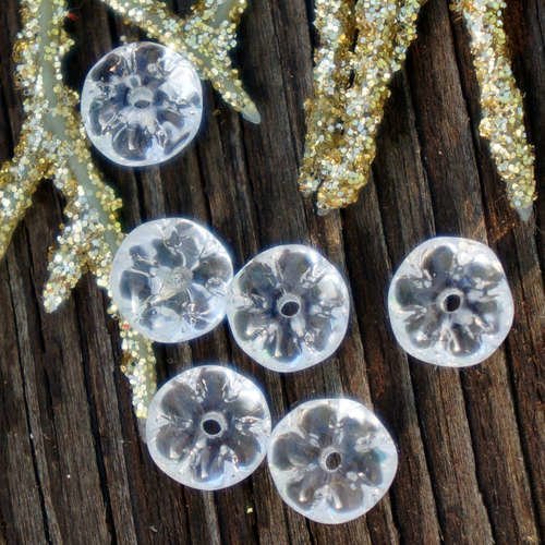 Claire en cristal tchèque de verre plat fleur de perles d'entretoise de 6mm x 3mm 12g 100pcs sku-17162