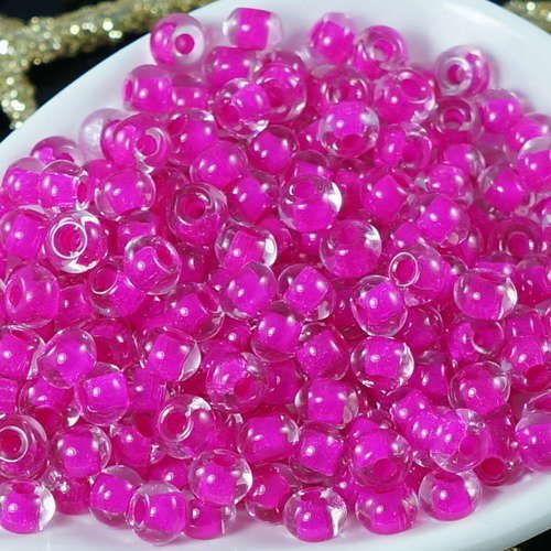 10g de cristal valentine rose doublée 5/0 verre tchèque ronde de grandes perles de rocaille de 5mm e sku-18859