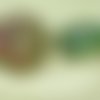 1pc dichroïque vitrail saint-valentin rose vert de la feuille d'or de fleur à la main le verre tchèq sku-27522