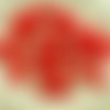 30pcs bonbons rouge corail rond en forme de dôme 2 deux trous de tissage de verre tchèque perles de  sku-30213