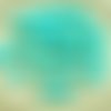 30pcs bonbons opaque turquoise green ronde en forme de dôme 2 deux trous de tissage de verre tchèque sku-30214