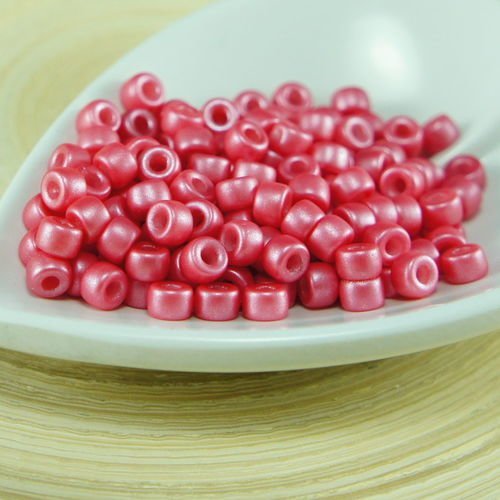 10g pearl shine rouge corail matubo 6/0 tchèque en verre grand trou perles de rocaille entretoise sku-26563