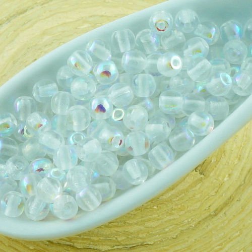 100pcs crystal ab ronde verre tchèque perles de petit écarteur 3mm sku-31202