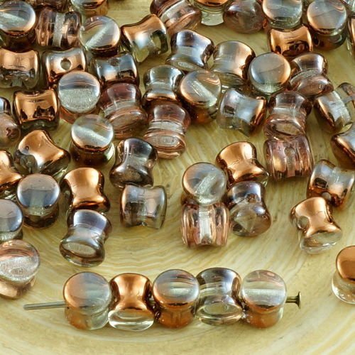 60pcs cristal métallique capri d'or de cuivre demi-pellet tchèque perles de verre pellet preciosa pr sku-31284