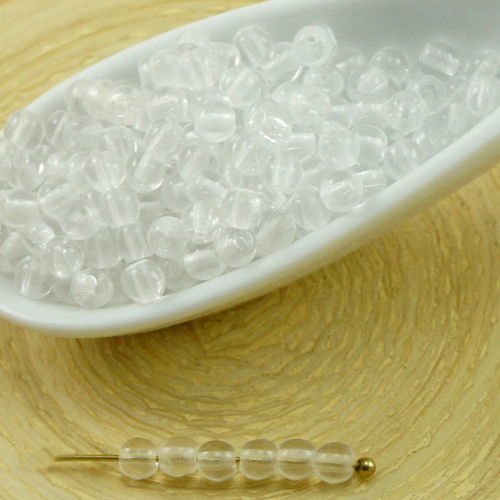 100pcs cristal clair ronde verre tchèque perles de petit écarteur 3mm sku-31661