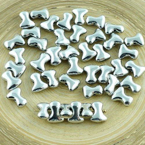 Nouvelle forme 40pcs tee perles en métal argenté-labrador plein verre tchèque de preciosa un trou en sku-30259