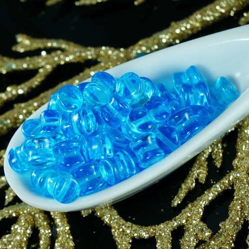 60pcs clair bleu aqua pellet tchèque perles de verre preciosa granulés pressés de de 4 mm x 6 mm sku-17975