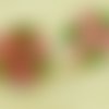 1pc cristal valentine rose rouge vert or de petites fleurs à la main le verre tchèque bouton taille  sku-30751
