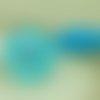 1pc main tchèque en verre bleu turquoise ab bouton taille de la fleur 10 22 5 mm sku-26714