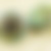 1pc vitrail dichroïque jaune moyen vert de mer des étoiles de fleurs rond à la main le verre tchèque sku-37670