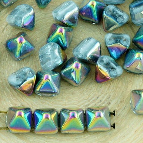16pcs cristal violet vert jaune dichroïque vitrail de la moitié de la petite place de la pyramide go sku-34404
