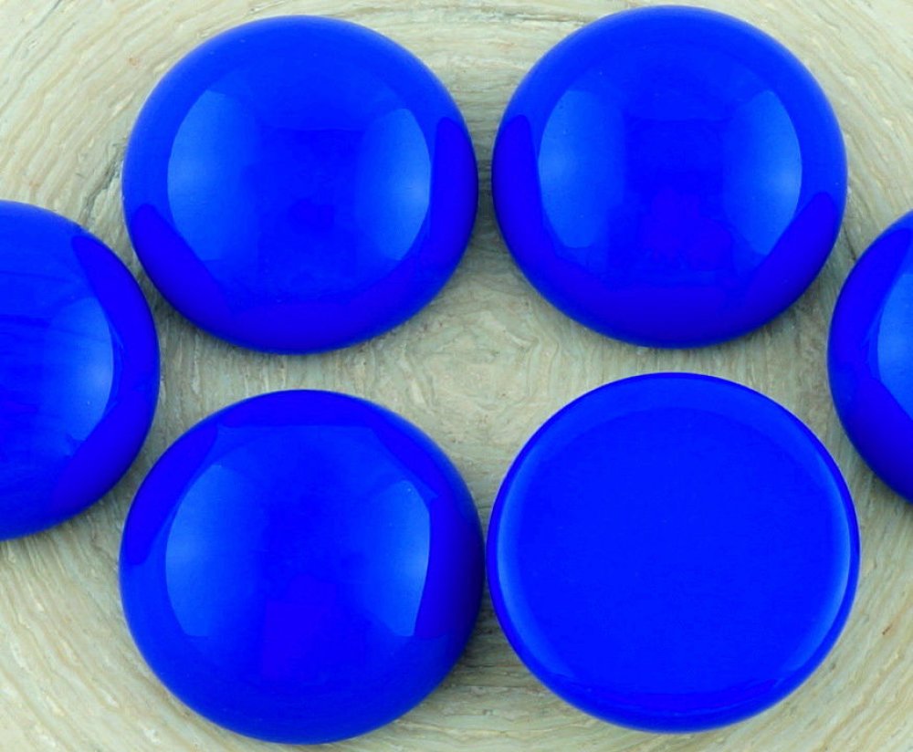 2pcs mat cristal saphir bleu givré rond bombé verre tchèque