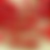 16pcs de perles pastel foncé rouge corail petite pyramide goujon 2 deux trou de verre tchèque de 6mm sku-31328
