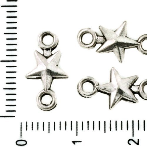 30pcs antique ton argent star 2 deux trous du connecteur charmes tchèque métal conclusions 14mm x 8m sku-37515