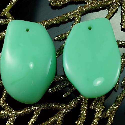 Gros en satin bleu turquoise vert verre tchèque en forme de dôme ovale perles de focale pendentif pé sku-21492