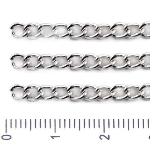 1m 3.3 ft 1.1 m en plaqué argent de forme ovale câble de liaison de la chaîne de fabrication de bijo sku-38036
