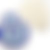 2pcs plaqué or émail bleu turquoise deux cercle pendentif rond charme boucles d'oreilles bijoux en m sku-38982