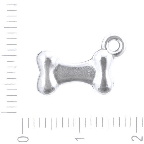 16pcs argent antique os de chien de charme animal pendentif bijoux en métal conclusions 11mm x 16mm sku-38990