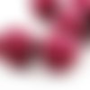 4pcs perle d'imitation bordeaux rouge foncé mat ronde pressée druk chunky grand verre tchèque perles sku-39032