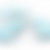 6pcs blanc opaque turquoise rayé chien animal de compagnie à la tête de l'animal verre tchèque perle sku-39010