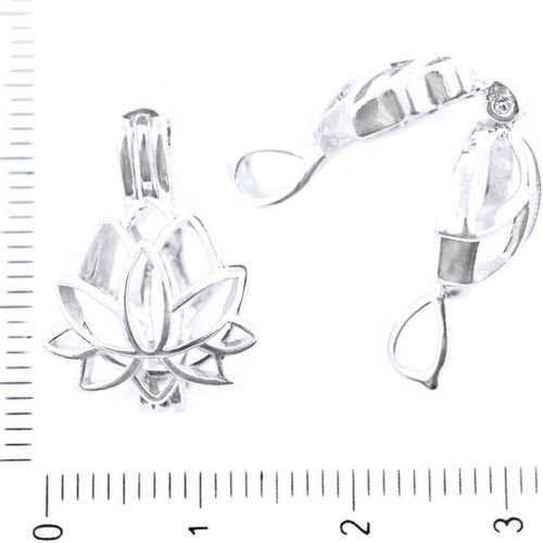 1pc argent platine de couleur laiton perle d'eau douce pendentif lotus mala fleur bouddhiste de char sku-38912