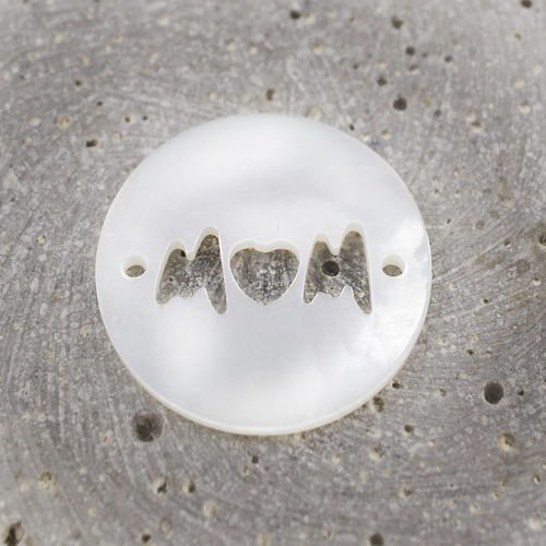 1pc maman de lentilles de nacre disque percé blanc coquille naturelle connecteur plat rond de de piè sku-38994
