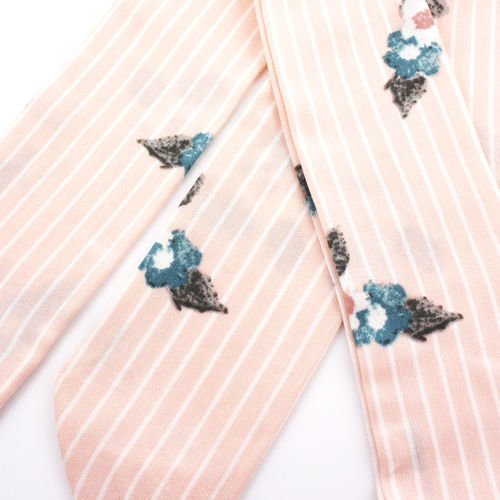 1pc rose rayé de la fleur maigre en mousseline de soie des femmes cravate foulard bandeau pour le fa sku-38857