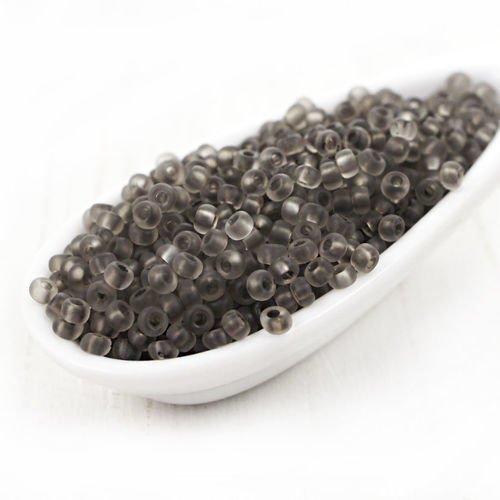 20g gris mat noir givré mer de verre tchèque ronde en de semences de perles 10/0 preciosa de rocaill sku-39172
