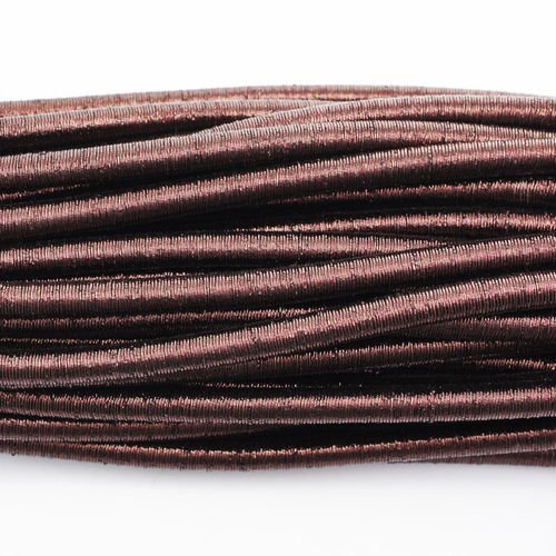 1pc bronze brun cordon de serrage tube de caoutchouc de tissu de polyester de nylon élastique extens sku-38998