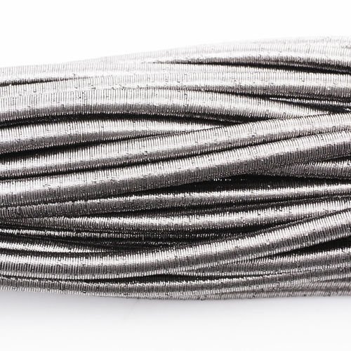 1pc argent cordon de serrage tube de caoutchouc de tissu de polyester de nylon élastique extensible  sku-39000