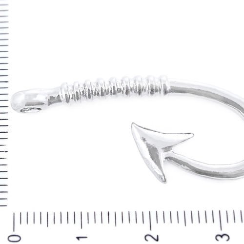 4pcs en argent plaqué pirate hameçon pendentif bracelet à breloques fermoir connecteur de bijoux de  sku-38911