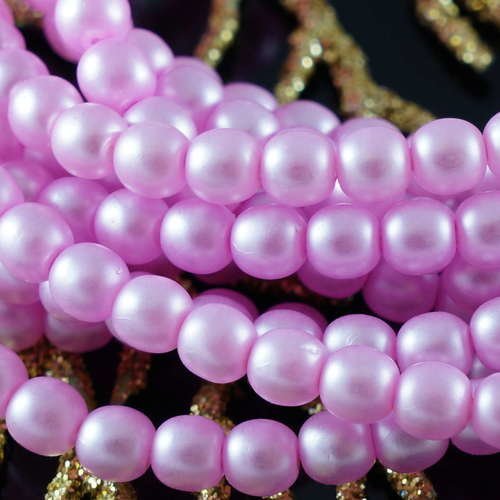 Pâle valentine rose perle de verre tchèque ronde perles de imitations de fines 4mm 100pcs sku-18473