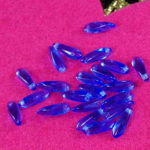100pcs petit bleu clair verre tchèque poignard perles de feuille de de pétales de de 10 mm x 3 mm sku-18104