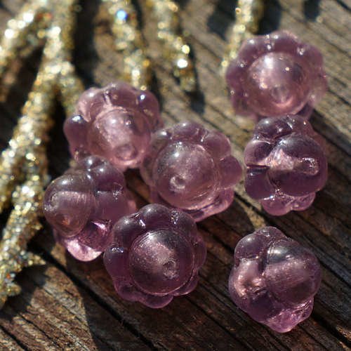 Pourpre clair tchèque bicone fleur de perles de verre violet pyramide des de intercalaires de de 8mm sku-16333