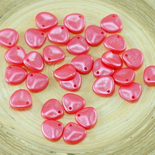 50pcs perles brillent rose valentine verre tchèque pétales de roses de fleurs pressées à plat de 8mm sku-26938