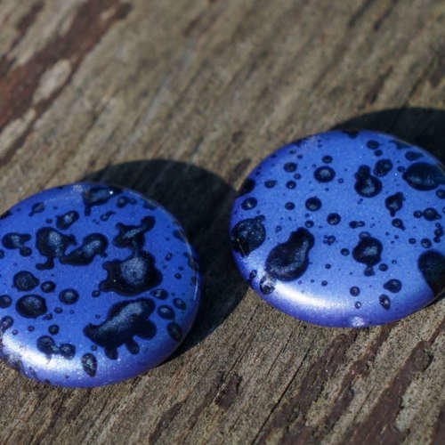 Repéré mat bleu grand plat pièce de verre tchèque perles rondes en de brillantes rave colorées en pe sku-17204