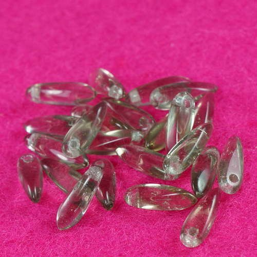 100pcs petits gris clair verre tchèque poignard perles de feuille de de pétales de de 10 mm x 3 mm sku-18113