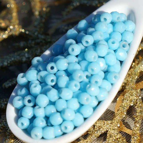 À facettes bleu bébé tchèque perles de verre rond en de intercalaires en à de 3mm 80pc sku-16373
