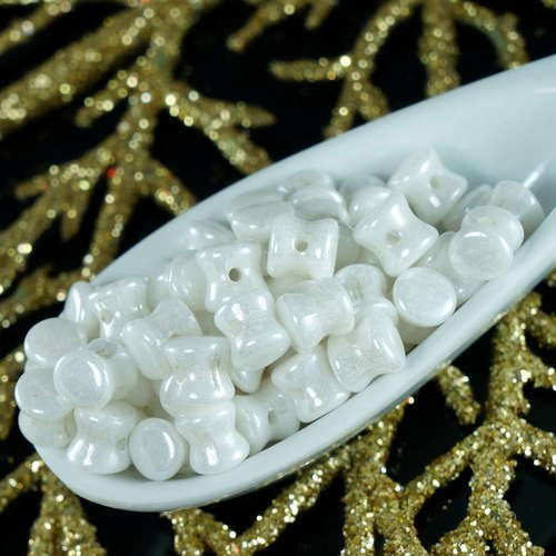60pcs ceylan blanc perle pellet tchèque perles de verre preciosa granulés pressés de de 4 mm x 6 mm sku-17986