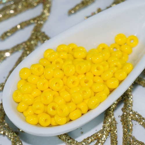 20g de jaune opaque verre tchèque perles de rocaille 8/0 preciosa de taille 8 de en intercalaires 3m sku-17797