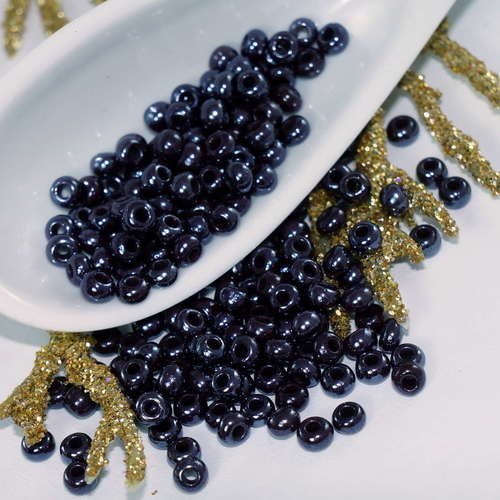 20g hématite noir de lustre de verre tchèque perles de rocaille 8/0 preciosa de taille 8 de de inter sku-17843